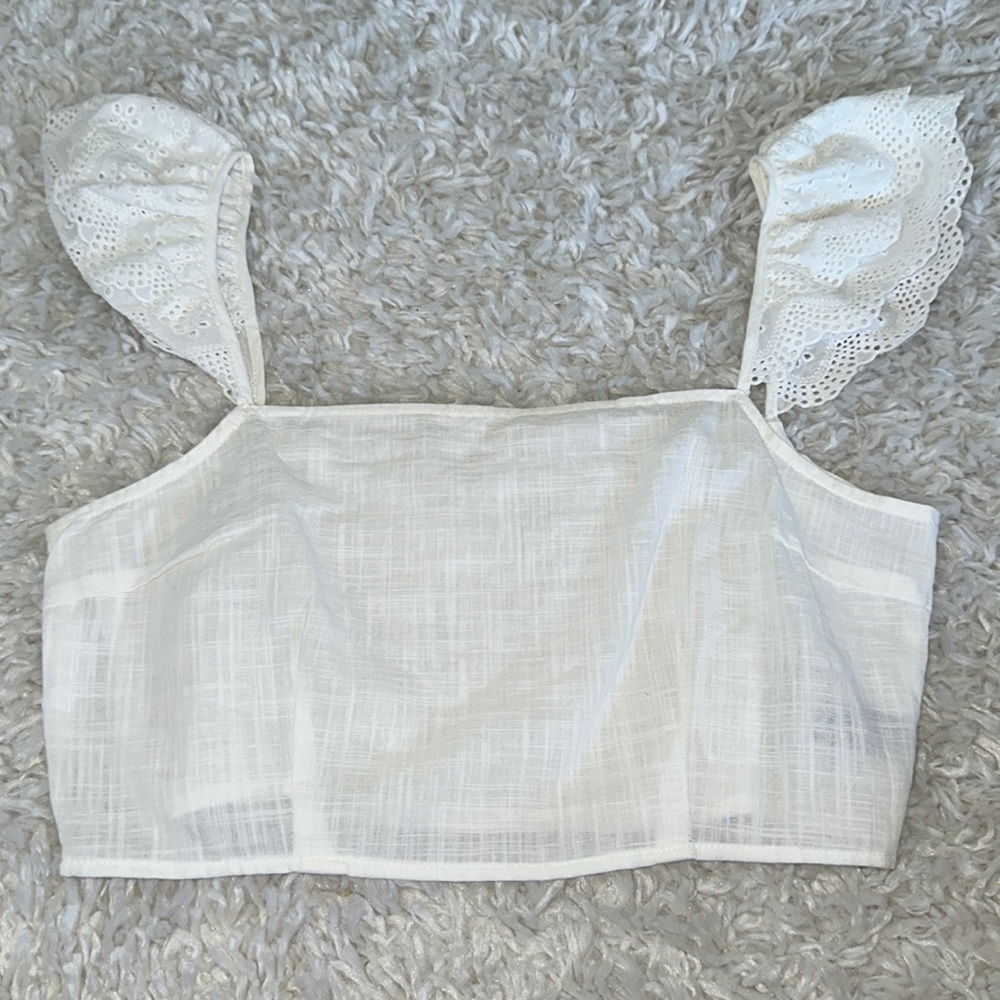 Shein, size: L, White crop top, cotton 100%